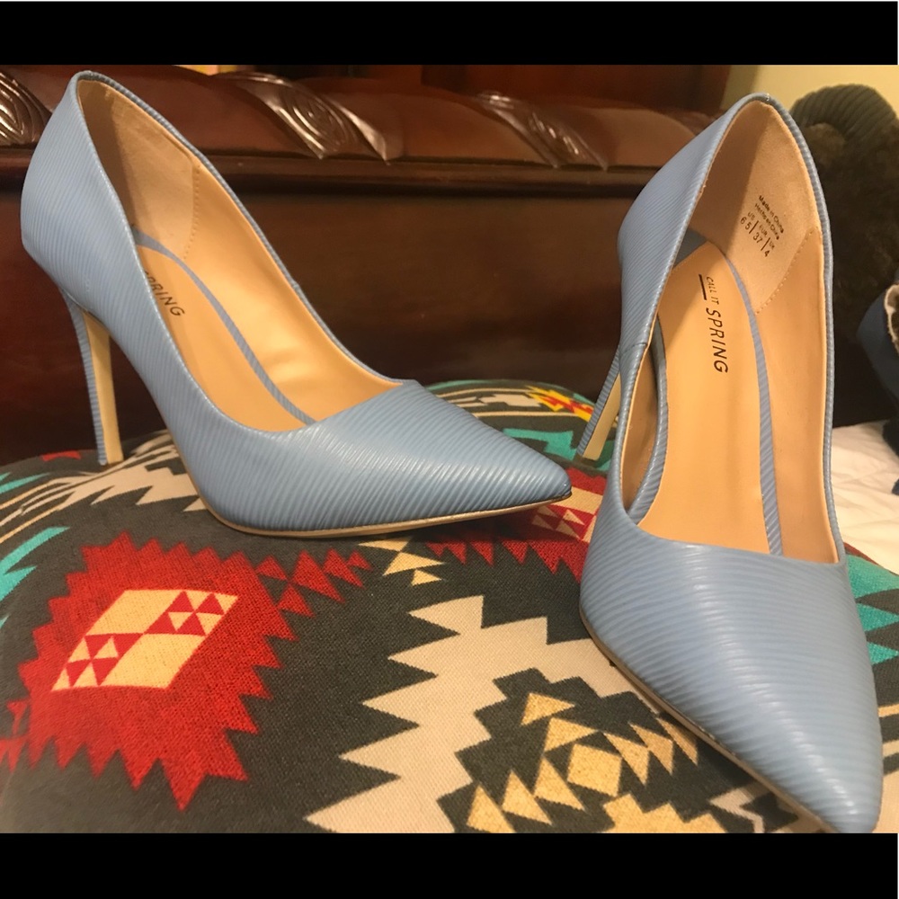 Blue Pointy Toe Stiletto Heel